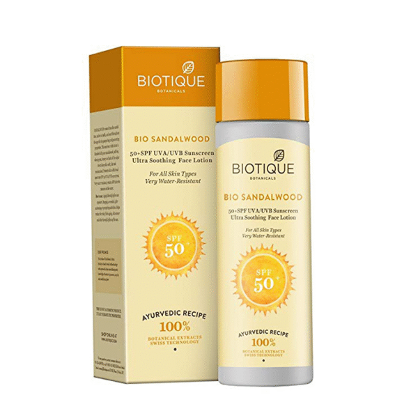 【インド直輸入】バイオティーク サンダルウッド 日焼け止め SPF 50+ | 植物由来のUVケアローション - Ayurkai
